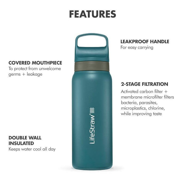 LifeStraw Go Series Stainless Steel 24 oz - Limited Edition Bottle Filter LifeStraw - Online store 
