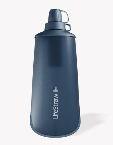 LifeStraw Peak Series Collapsible Squeeze 1L Bottle with Filter Bottle Filter LifeStraw Water Filters & Purifiers/Color-Mountain Blue