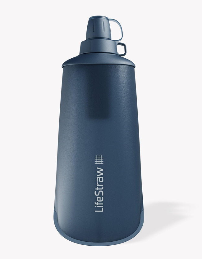 LifeStraw Peak Series Collapsible Squeeze 1L Bottle with Filter Bottle Filter LifeStraw Water Filters & Purifiers/Color-Mountain Blue
